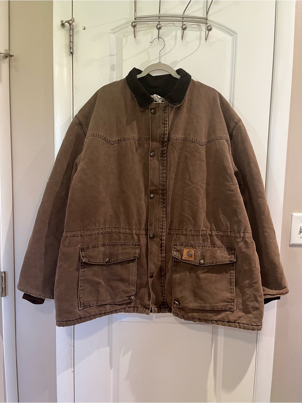 Vintage 90s Carhartt Chore/Barn Coat Sz 2X Brown Western Rancher Jacket USA